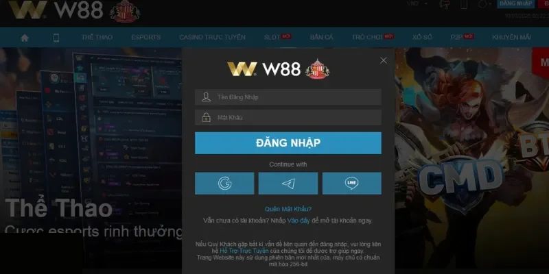 Các lỗi thường gặp khi W88 đăng nhập và cách khắc phục